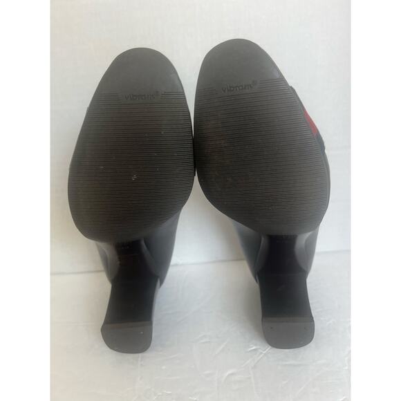 Gucci Dark Brown Calf Leather Gold GG Logo Block Heel Slip On Pumps Sz 7C - Picture 13 of 14